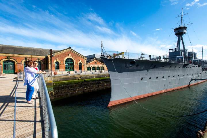 a large ship in a body of water