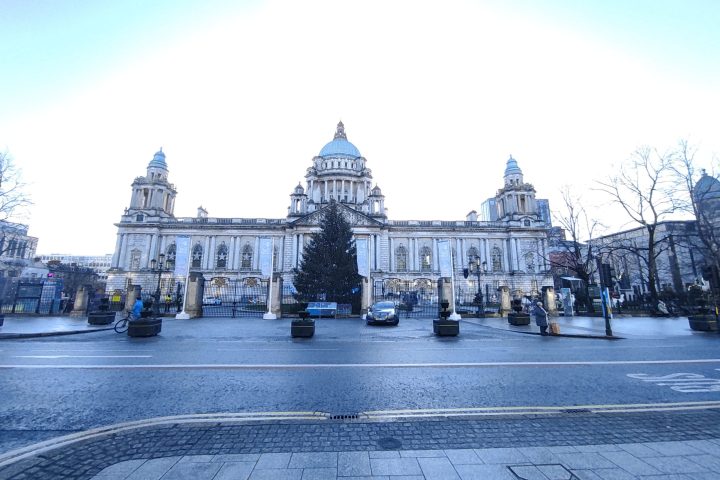 a close up of a street